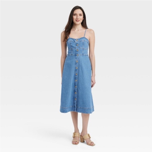 Universal Thread Dresses & Skirts - NWOT  Women's Denim Corset Midi A-Line Dress
- Universal Thread Indigo L